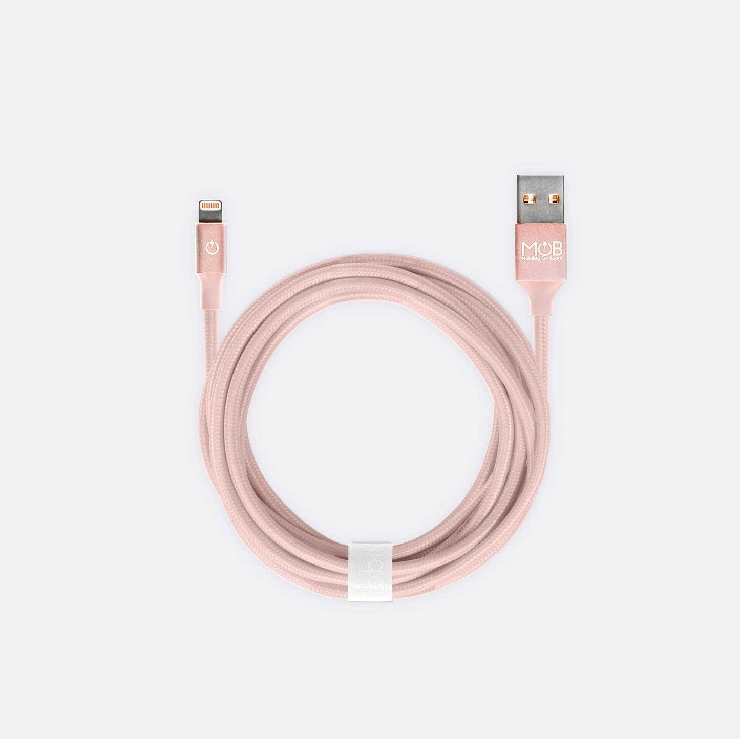 Cable Lightning de nailon de 2 m, color rosa