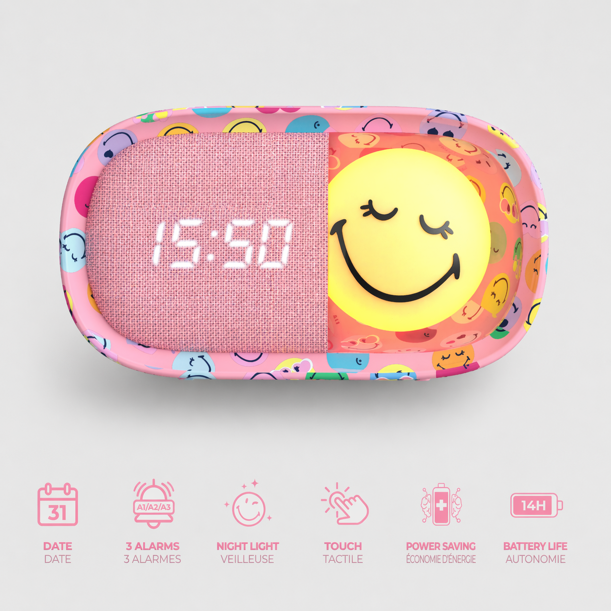SMILEY DREAMY CLOCK - Rose