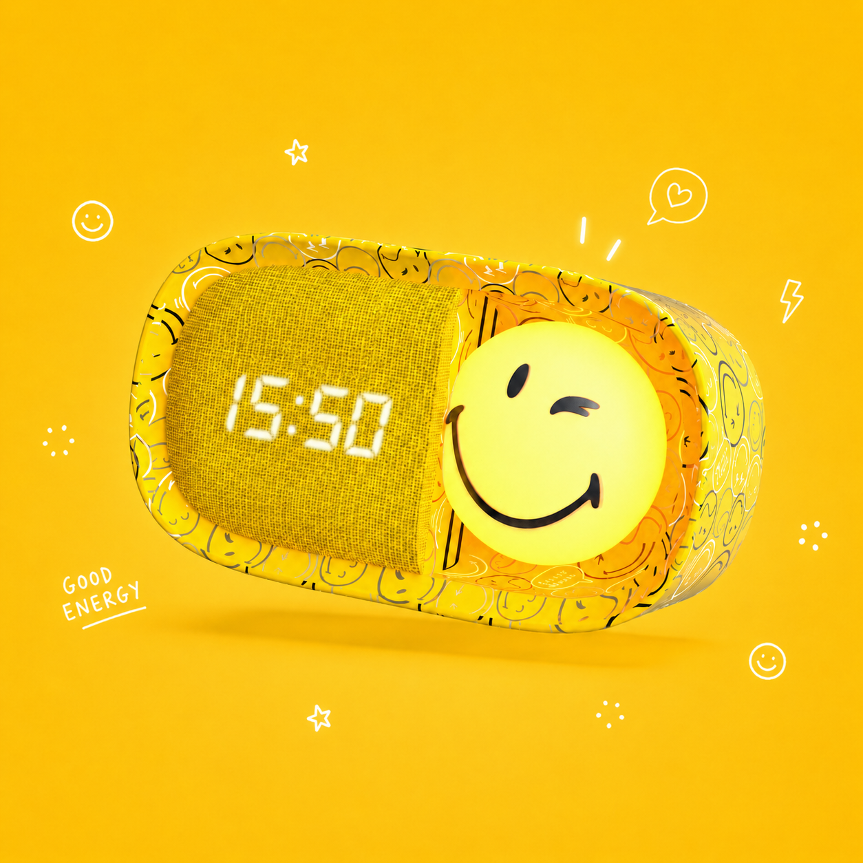 SMILEY DREAMY CLOCK - Jaune