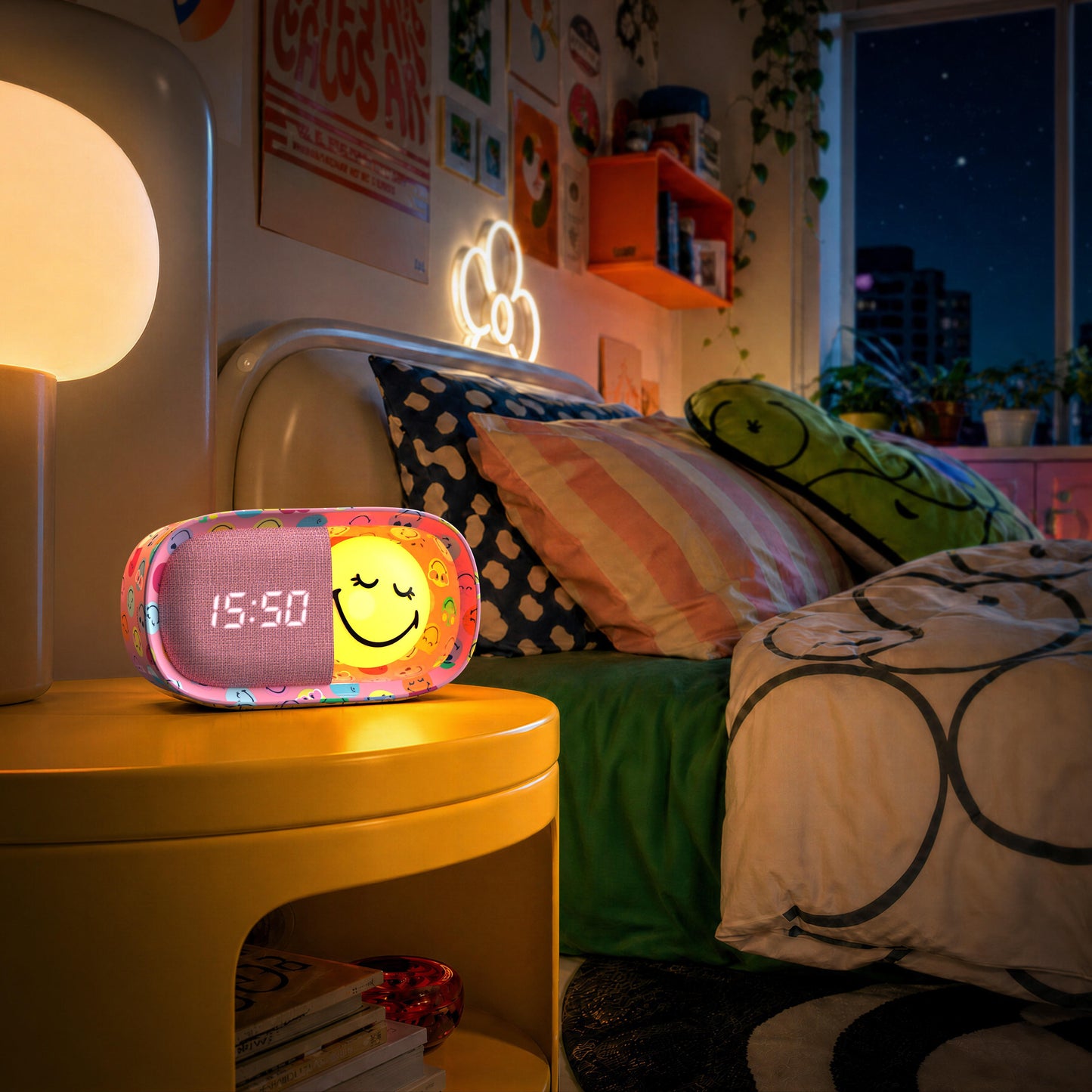 SMILEY DREAMY CLOCK - ROSE