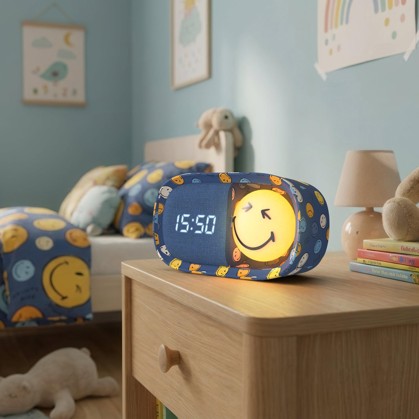 SMILEY DREAMY CLOCK - Bleu