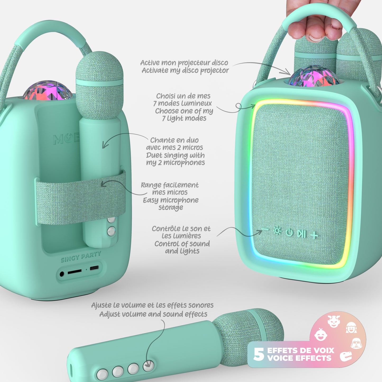 Luminous Speaker &amp; Karaoke - SINGY PARTY Blue